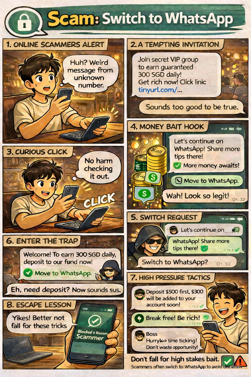 Scam: Switch to WhatsApp